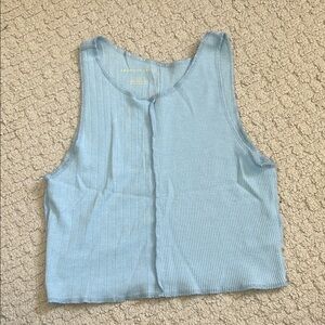 American Eagle Outfitters Sky Blue Mixed Rib Tank